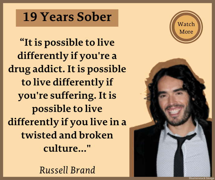 Russell Brand Celebrates 19 Years of Sobriety